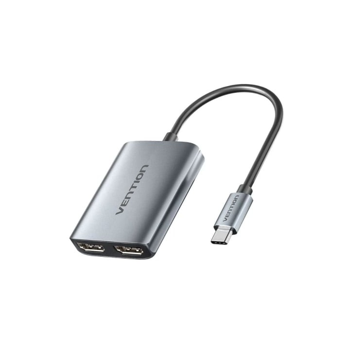 Cable Conversor Vention ACZHB/ USB Tipo-C Macho - 2x HDMI Macho/ Gris