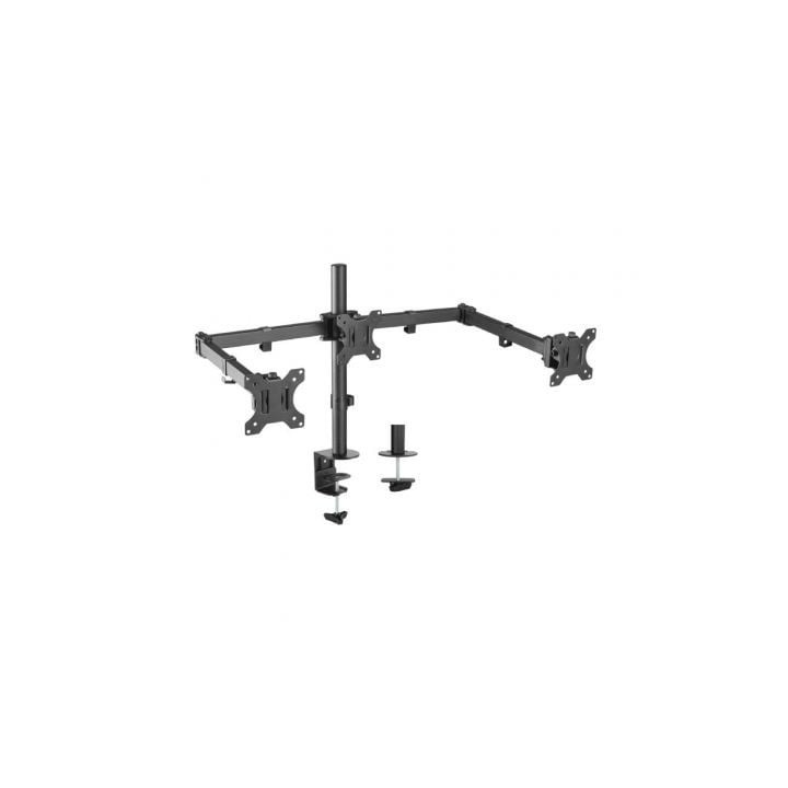 Soporte de Mesa para 3 Monitores Aisens DT27TSR-061/ Giratorio/ Inclinable/ hasta 7kg