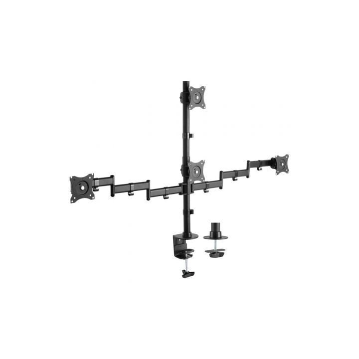 Soporte de Mesa para 4 Monitores y TV Aisens DT27TSR-379/ Giratorio/ Inclinable/ hasta 8kg
