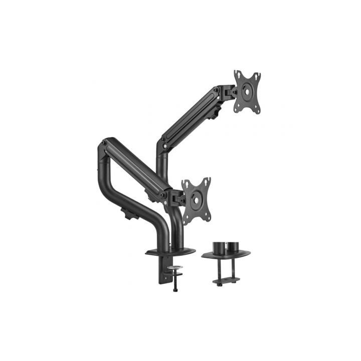 Soporte de Mesa para 2 Monitores Aisens DT32TSR-141/ Giratorio/ Inclinable/ hasta 8kg