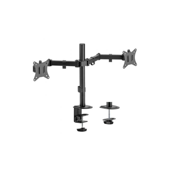 Soporte de Mesa para 2 Monitores o TV Aisens DT32TSR-149/ Giratorio/ Inclinable/ hasta 9kg