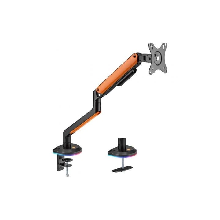 Soporte de Mesa Gaming con Contrapeso para Monitor y TV Aisens DT32TSR-249/ Giratorio/ Inclinable/ hasta 9kg/ con Iluminación R