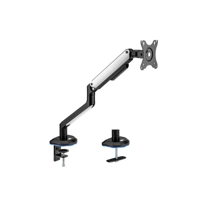 Soporte de Mesa Gaming con Contrapeso para Monitor Aisens DT32TSR-295/ Giratorio/ Inclinable/ hasta 9kg/ con Iluminación RGB
