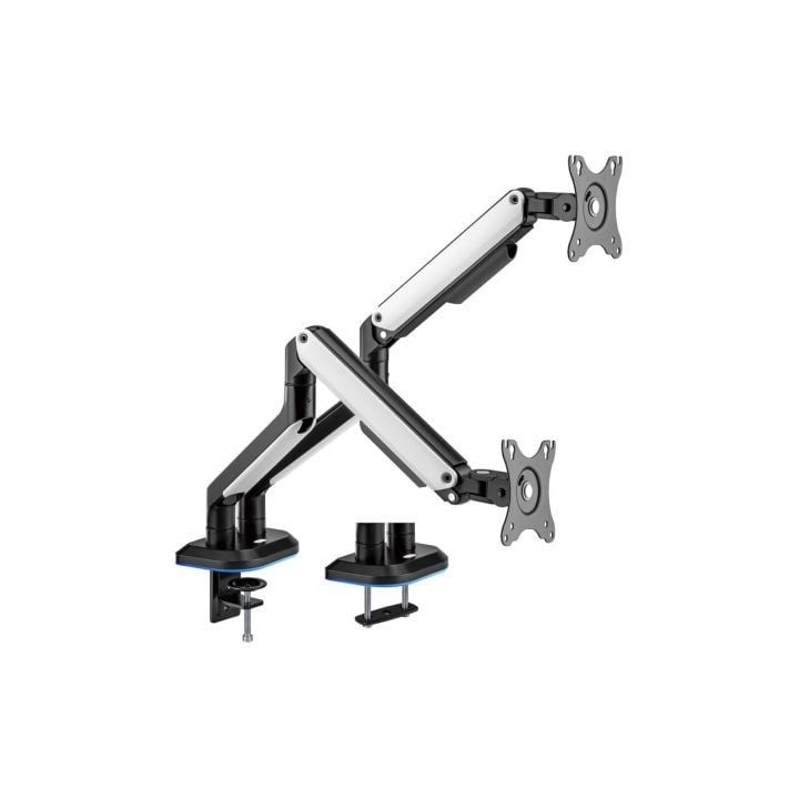 Soporte Gaming para 2 Monitores Aisens DT32TSR-297/ hasta 9kg/ con Iluminación RGB