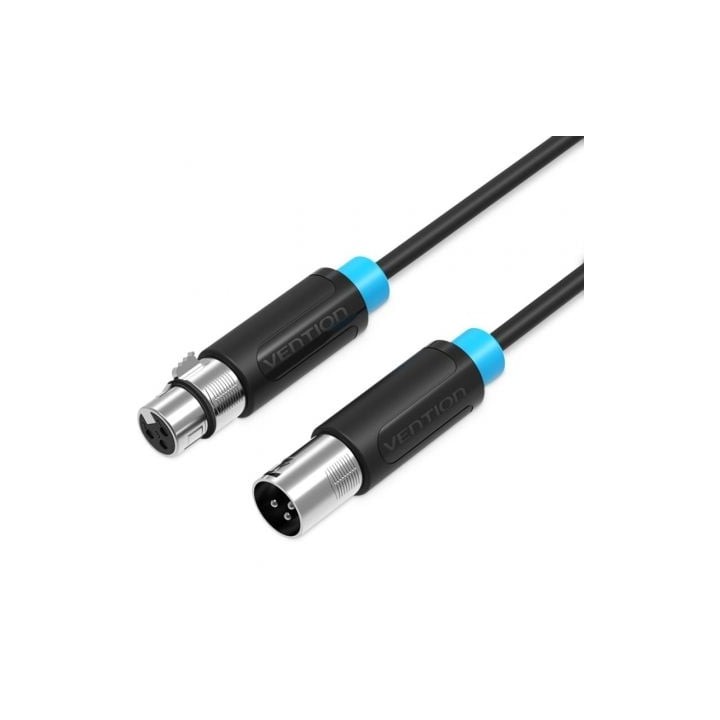 Cable Estéreo Vention BBFBH/ XLR Macho - XLR Hembra/ 2m/ Negro