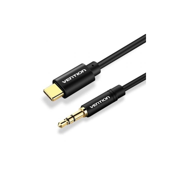 Cable Conversor Audio Vention BGABG/ USB Tipo-C Macho - Jack 3.5 Macho/ 1.5m/ Negro