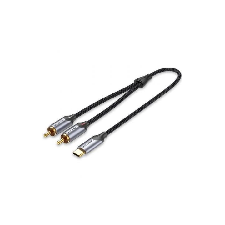 Cable Conversor Vention BGUHG/ 2x RCA Macho - USB Tipo-C Macho/ 1.5m/ Gris