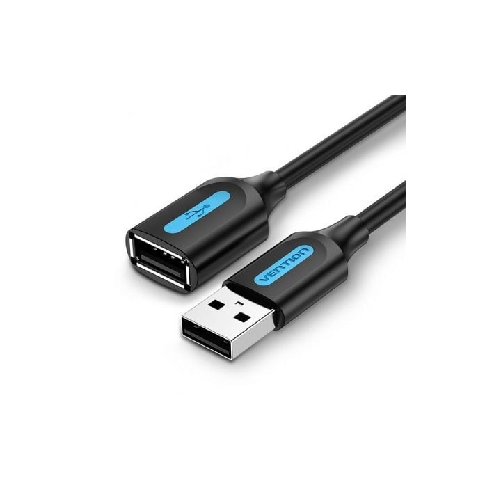 Cable Alargador USB 2.0 Vention CBIBI/ USB Macho - USB Hembra/ 480Mbps/ 3m/ Negro