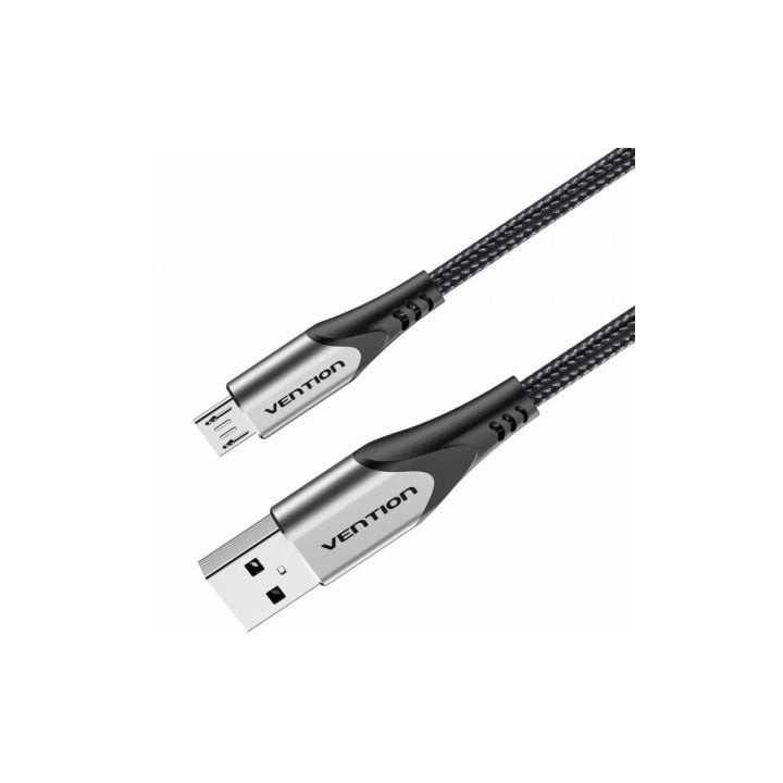 Cable USB 2.0 Vention COAHH/ microUSB Macho - USB Macho/ 480Mbps/ 2m/ Gris