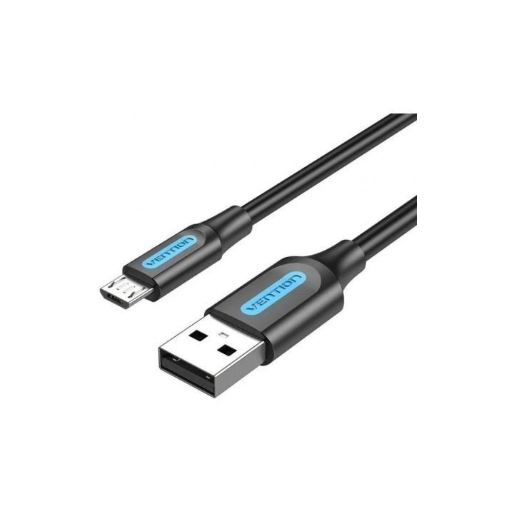 Cable USB 2.0 Vention COLBC/ USB Macho - MicroUSB Macho/ 480Mbps/ 25cm/ Negro