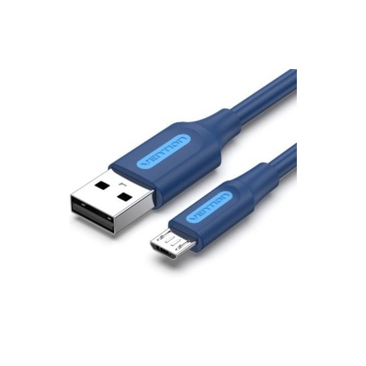 Cable USB 2.0 Vention COLLH/ USB Macho - MicroUSB Macho/ 480Mbps/ 2m/ Azul