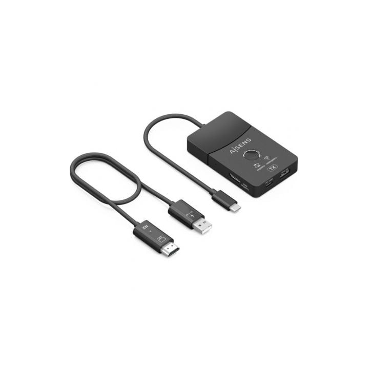 Adaptador/Transmisor de vídeo inalámbrico USB Tipo-C - HDMI Aisens ASWL-H2KDC30M05-BK/ 100W