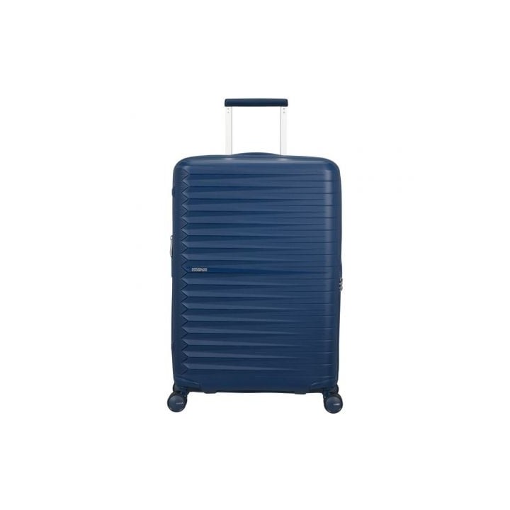 Maleta Mediana American Tourister FastForward Spinner Expansible 68cm/ 68x46x30cm/ 4 Ruedas/ Azul Marino
