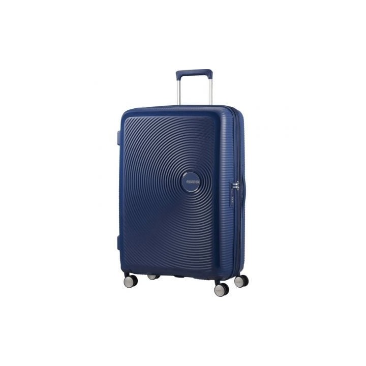 Maleta Grande American Tourister SoundBox Spinner 77cm/ 77x51.5x29.5cm/ 4 Ruedas/ Azul Marino