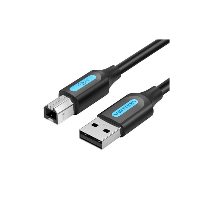 Cable USB 2.0 Impresora Vention COQBN/ USB Tipo-B Macho - USB Macho/ 480Mbps/ 15m/ Negro