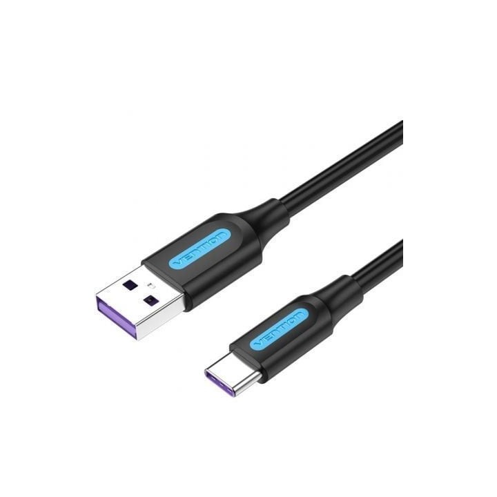 Cable USB 2.0 Tipo-C Vention CORBH/ USB Macho - USB Tipo-C Macho/ 480Mbps/ 2m/ Negro
