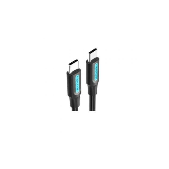 Cable USB 2.0 Tipo-C Vention COSBF/ USB Tipo-C Macho - USB Tipo-C Macho/ Hasta 60W/ 480Mbps/ 1m/ Negro