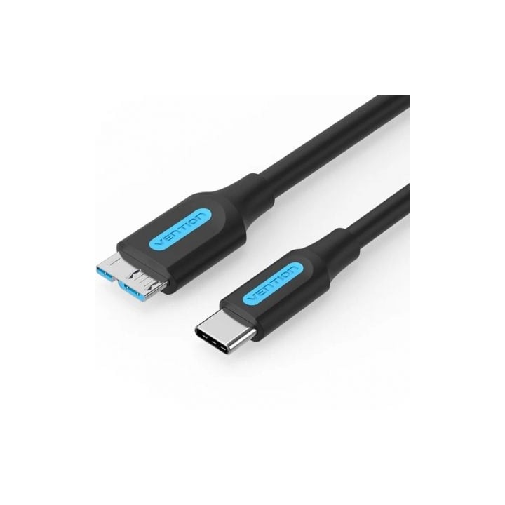 Cable USB 3.0 Vention CQABD/ microUSB Macho - USB Tipo-C Macho/ 5Gbps/ 50cm/ Negro