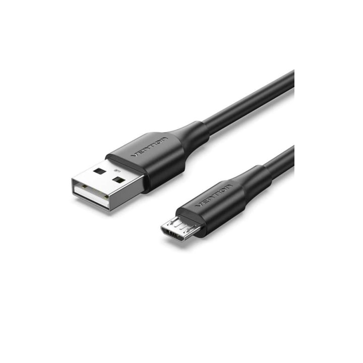 Cable USB 2.0 Vention CTIBC/ USB Macho - MicroUSB Macho/ Hasta 60W/ 480Mbps/ 25cm/ Negro