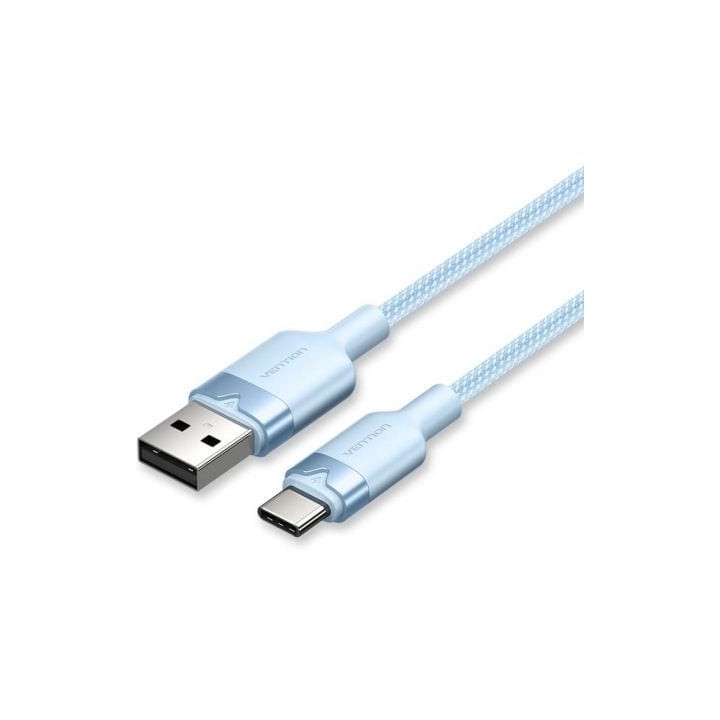 Cable USB 2.0 Tipo-C Vention CTNLF/ USB Tipo-C Macho - USB Macho/ Hasta 60W/ 480Mbps/ 1m/ Azul
