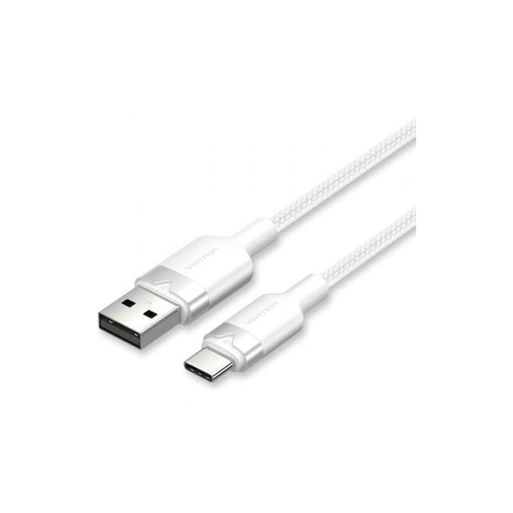 Cable USB 2.0 Tipo-C Vention CTNWH/ USB Tipo-C Macho - USB Macho/ Hasta 60W/ 480Mbps/ 2m/ Blanco