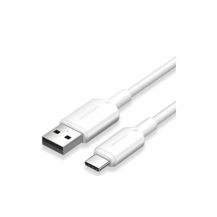 Cable USB 2.0 Tipo-C Vention CTQWF/ USB Tipo-C Macho - USB Macho/ Hasta 60W/ 480Mbps/ 1m/ Blanco