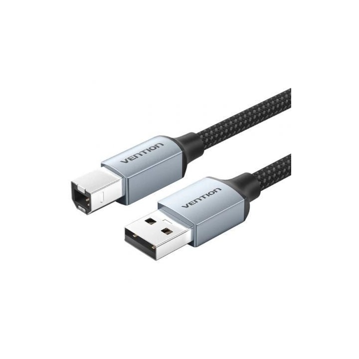 Cable USB 2.0 Impresora Vention CTTHF/ USB Tipo-B Macho - USB Macho/ 480Mbps/ 1m/ Gris