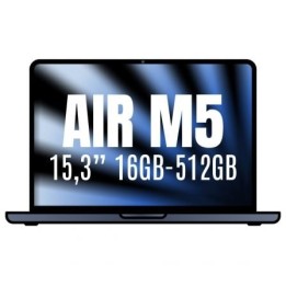 Apple Macbook Air 15,3"/ M5 10-Core CPU/ 16GB/ 512GB SSD/ 10-Core GPU/ Medianoche