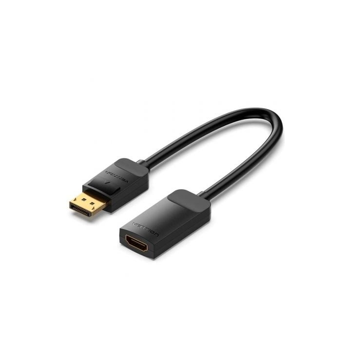 Cable Conversor Vention HBZBB/ DisplayPort Macho - HDMI 4K Hembra/ 15cm/ Negro