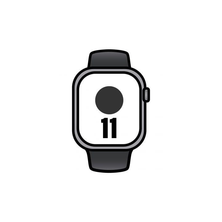 Apple Watch Series 11/ GPS/ 42mm/ Gris Espacial/ Correa Deportiva Negra (S/M)