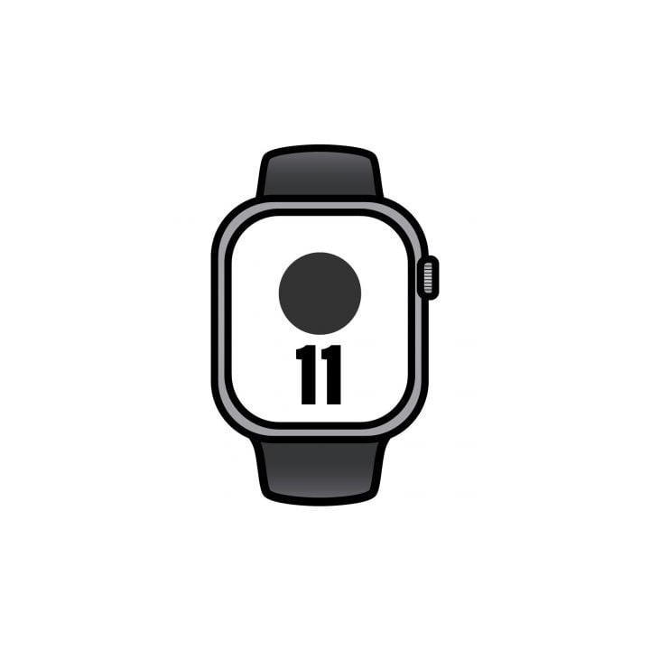 Apple Watch Series 11/ GPS/ 42mm/ Gris espacial/ Correa Deportiva Negra (M/L)