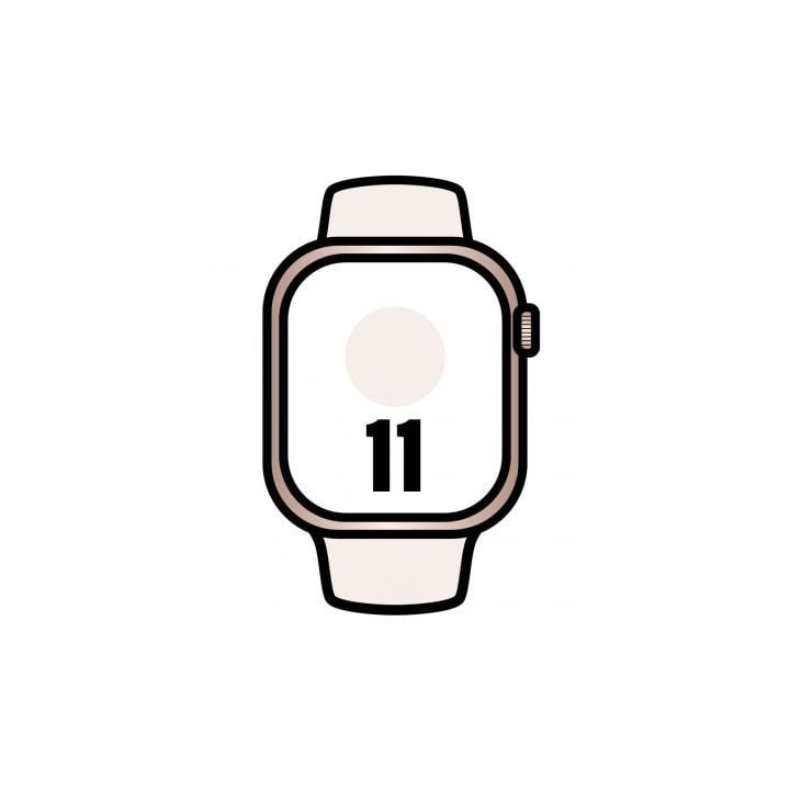 Apple Watch Series 11/ GPS/ 42mm/ Oro Rosa/ Correa Deportiva Rosa rubor (M/L)