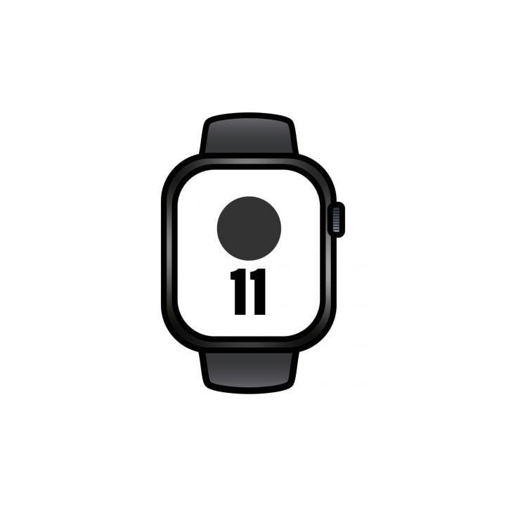 Apple Watch Series 11/ GPS/ 46mm/ Negro Azabache/ Correa Deportiva Negra (M/L)