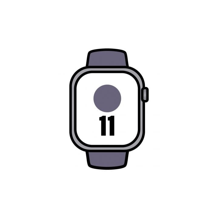 Apple Watch Series 11/ GPS/ 46mm/ Plata/ Correa Deportiva Niebla Lila (M/L)