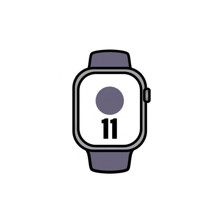 Apple Watch Series 11/ GPS/ Cellular/ 42mm/ Plata/ Correa Deportiva Púrpura (S/M)