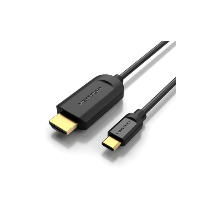 Cable Conversor HDMI 1.4 4K Vention CGUBG/ USB Tipo-C Macho - HDMI Macho/ 1.5m/ Negro
