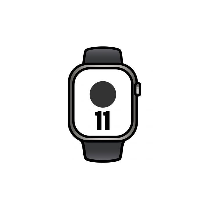 Apple Watch Series 11/ GPS/ Cellular/ 42mm/ Titanio Natural/ Correa Deportiva Negra (M/L)