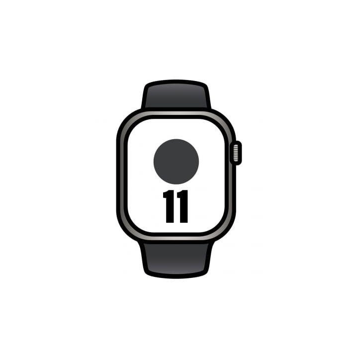 Apple Watch Series 11/ GPS/ Cellular/ 42mm/ Titanio Negro/ Pizarra Correa Deportiva Negro (S/M)