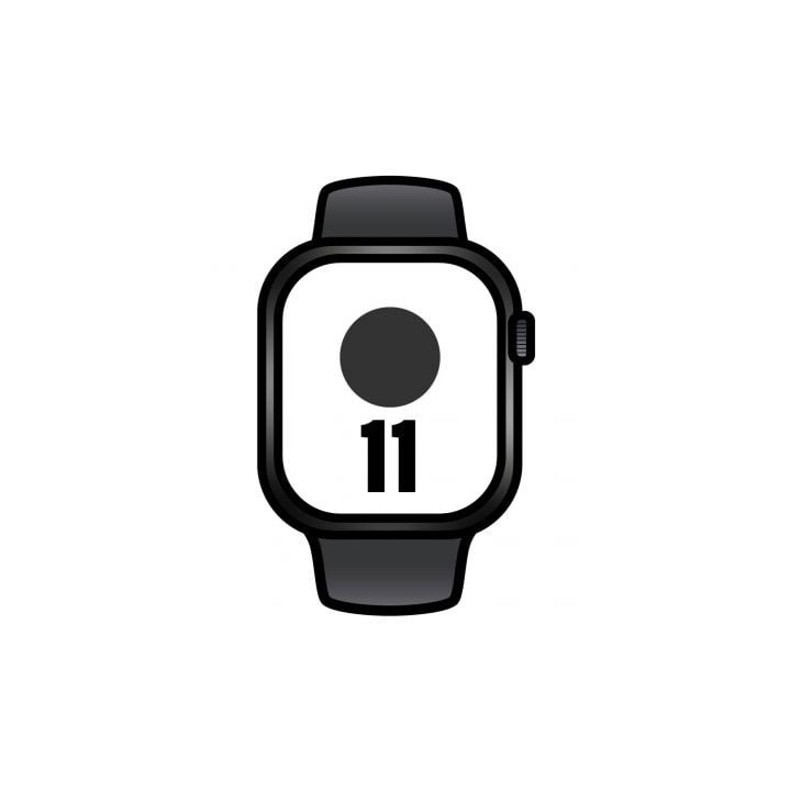 Apple Watch Series 11/ GPS/ Cellular/ 42mm/ Titanio Negro/ Pizarra Correa Deportiva Negro (M/L)
