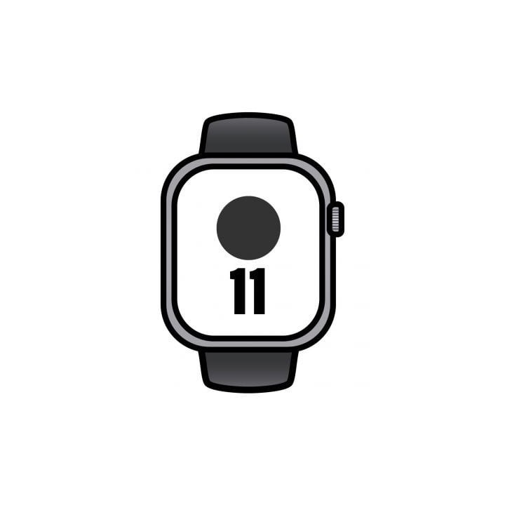 Apple Watch Series 11/ GPS/ Cellular/ 46mm/ Aluminio Gris Espacial/ Correa Deportiva Negra S/M