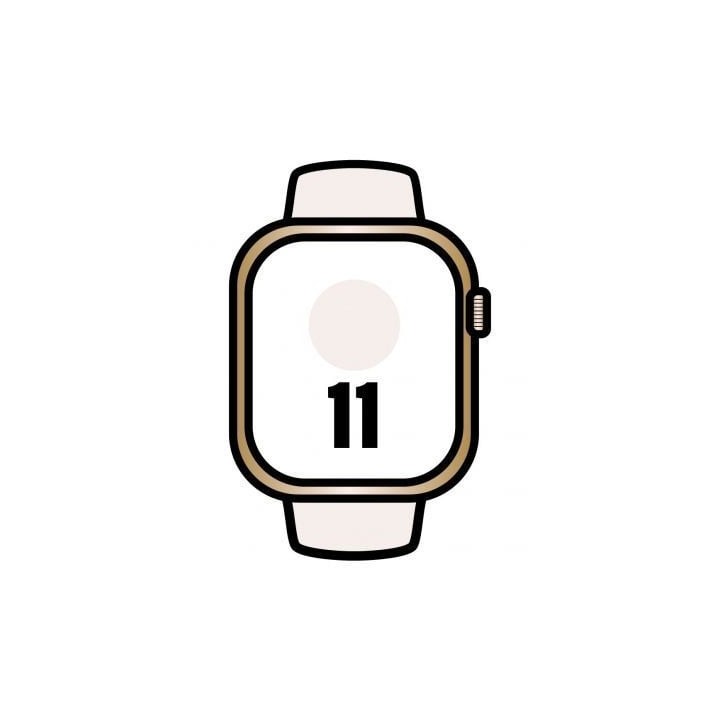 Apple Watch Series 11/ GPS/ Cellular/ 46mm/ Titanio Dorado/ Correa Deportiva Rosa Rubor M/L