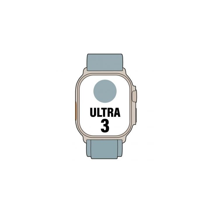 Apple Watch Ultra 3/ GPS/ Cellular/ 49mm/ Caja de Titanio Natural/ Correa Loop Alpine Azul Claro S