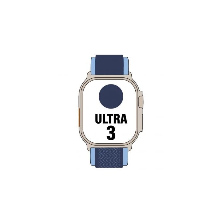 Apple Watch Ultra 3/ GPS/ Cellular/ 49mm/ Caja de Titanio Natural/ Correa Loop Trail Azul/azul brillante S/M