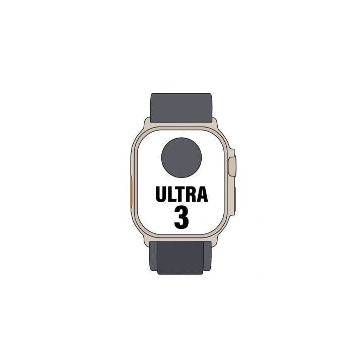 Apple Watch Ultra 3/ GPS/ Cellular/ 49mm/ Caja Titanio Negro/ Correa Loop Alpine Negra L