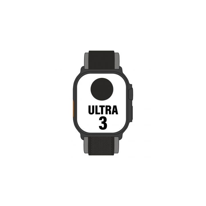 Apple Watch Ultra 3/ GPS/ Cellular/ 49mm/ Caja Titanio Negro/ Correa Trail Loop Negra S/M