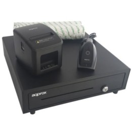 Pack Approx appPOSPACK4180LAN-2D Cajón Portamonedas/ Impresora Térmica/ Lector de Códigos y Rollos Térmicos