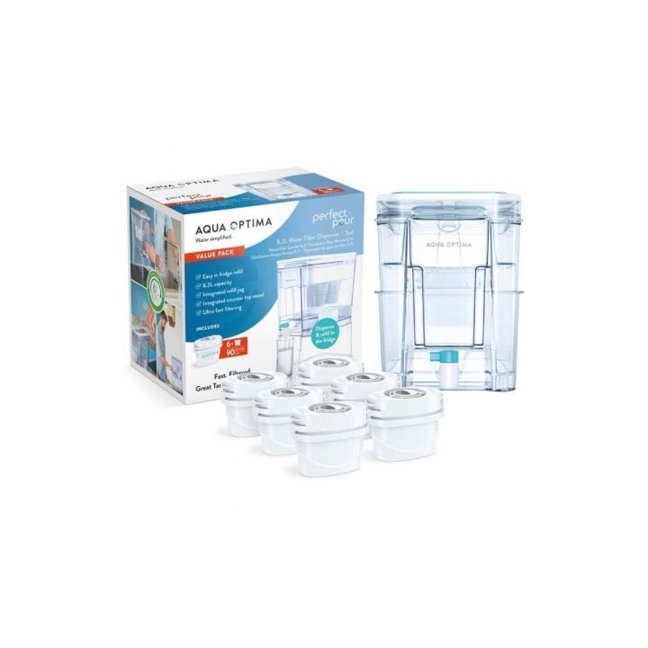 Depósito de Agua Filtrada Aqua Optima WD1001/ 8.2L/ Incluye 6 Filtros