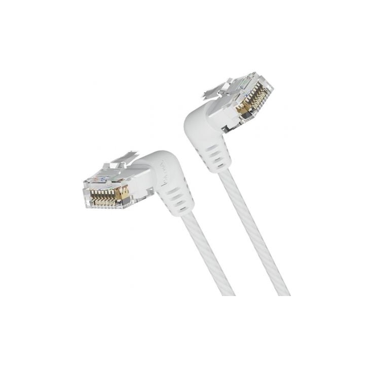 Cable de Red RJ45 UTP Vention IBOWF Cat.6A/ 1m/ Cabeza Rotatoria 360º/ Blanco