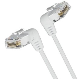 Cable de Red RJ45 UTP Vention IBOWI Cat.6A/ 3m/ Cabeza Rotatoria 360º/ Blanco
