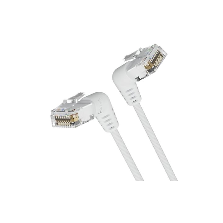 Cable de Red RJ45 UTP Vention IBOWI Cat.6A/ 3m/ Cabeza Rotatoria 360º/ Blanco